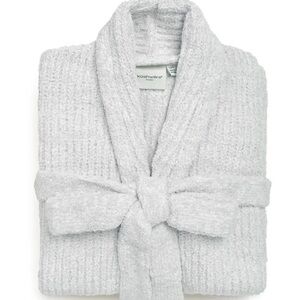 Kashwére Ojai Ribbed Robe, Chenilla Classic Grey Soapstone, Size Large (unisex)
